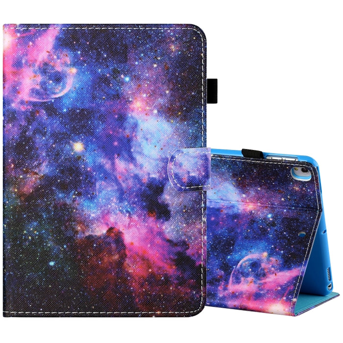 Estuche de cuero plano pintado horizontal con hilo de coser con cubierta para bolígrafo y tira antideslizante y ranura para tarjeta y soporte y función de reposo/activación