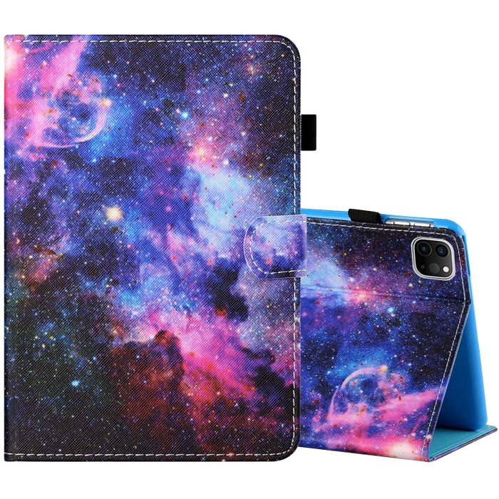 Estuche de cuero plano pintado horizontal con hilo de coser con cubierta para bolígrafo y tira antideslizante y ranura para tarjeta y soporte y función de reposo/activación