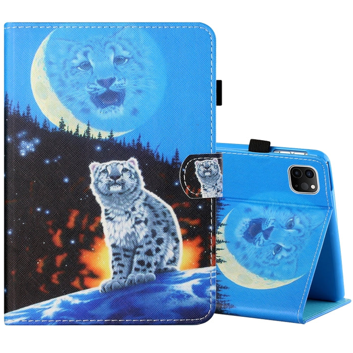 Estuche de cuero plano pintado horizontal con hilo de coser con cubierta para bolígrafo y tira antideslizante y ranura para tarjeta y soporte y función de reposo/activación