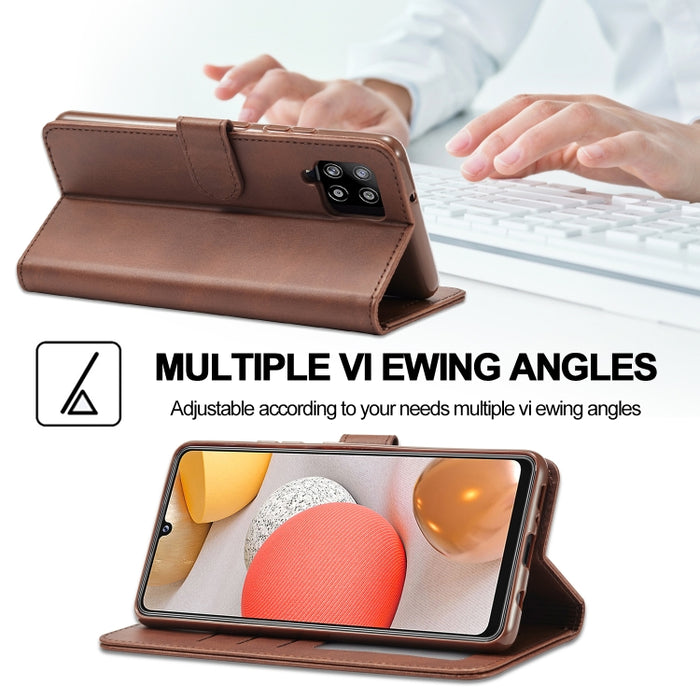 LC.IMEEKE Estuche de cuero con tapa horizontal con textura de becerro con soporte y ranuras para tarjetas y billetera, For Samsung Galaxy A42 5G, For Samsung Galaxy S21 5G, For Samsung Galaxy S21+ 5G, For Samsung Galaxy S21 Ultra 5G                    ...