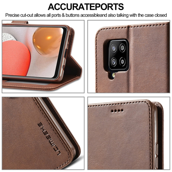 LC.IMEEKE Estuche de cuero con tapa horizontal con textura de becerro con soporte y ranuras para tarjetas y billetera, For Samsung Galaxy A42 5G, For Samsung Galaxy S21 5G, For Samsung Galaxy S21+ 5G, For Samsung Galaxy S21 Ultra 5G                    ...
