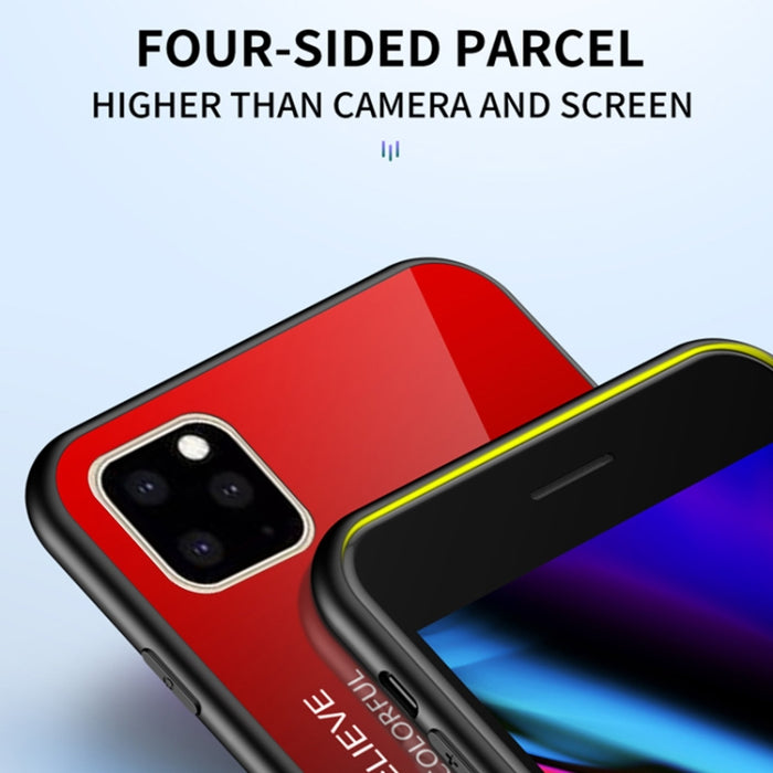 Estuche de vidrio de color degradado, For iPhone 11 Pro, For iPhone 11 Pro Max, For iPhone 11