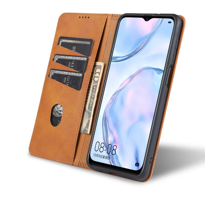 AZNS Estuche de cuero con tapa horizontal con textura de becerro magnético con ranuras para tarjetas y soporte y billetera, For Xiaomi Poco M3, For Xiaomi Redmi Note 9, For Oppo A73(4G)2020, For Oppo F17, For Oppo A92s