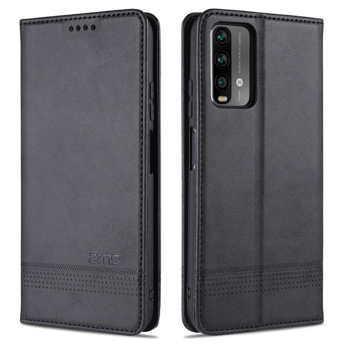 AZNS Estuche de cuero con tapa horizontal con textura de becerro magnético con ranuras para tarjetas y soporte y billetera, For Xiaomi Poco M3, For Xiaomi Redmi Note 9, For Oppo A73(4G)2020, For Oppo F17, For Oppo A92s