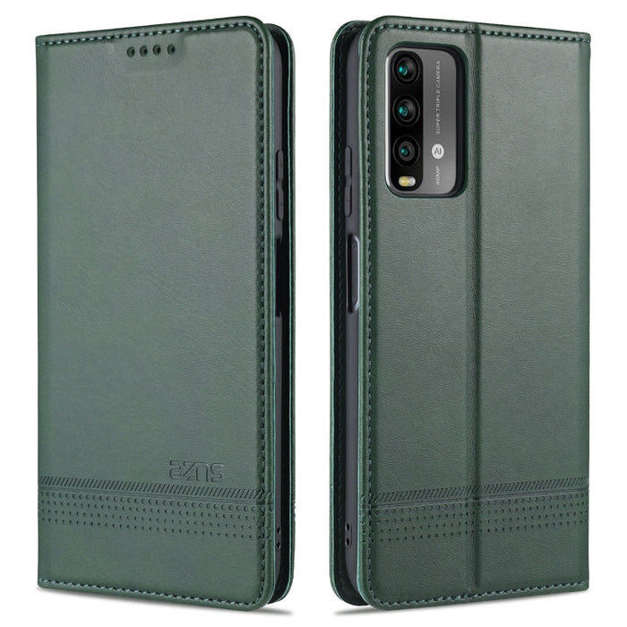AZNS Estuche de cuero con tapa horizontal con textura de becerro magnético con ranuras para tarjetas y soporte y billetera, For Xiaomi Poco M3, For Xiaomi Redmi Note 9, For Oppo A73(4G)2020, For Oppo F17, For Oppo A92s