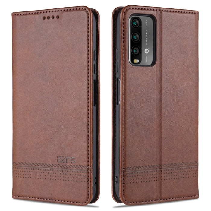 AZNS Estuche de cuero con tapa horizontal con textura de becerro magnético con ranuras para tarjetas y soporte y billetera, For Xiaomi Poco M3, For Xiaomi Redmi Note 9, For Oppo A73(4G)2020, For Oppo F17, For Oppo A92s