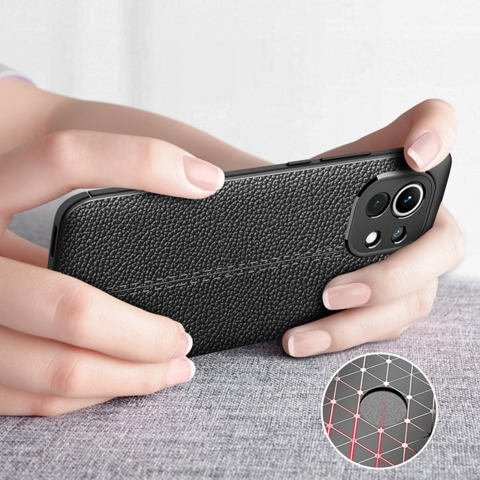 Estuche a prueba de golpes de TPU con textura Litchi, For Xiaomi Mi 11