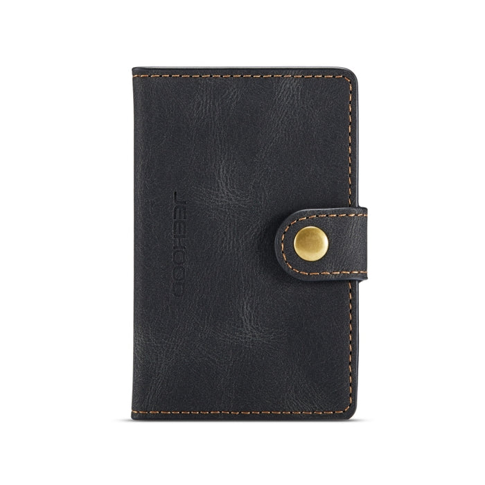 JEEHOOD Estuche de cuero desmontable magnético retro con billetera y ranura para tarjeta y soporte
