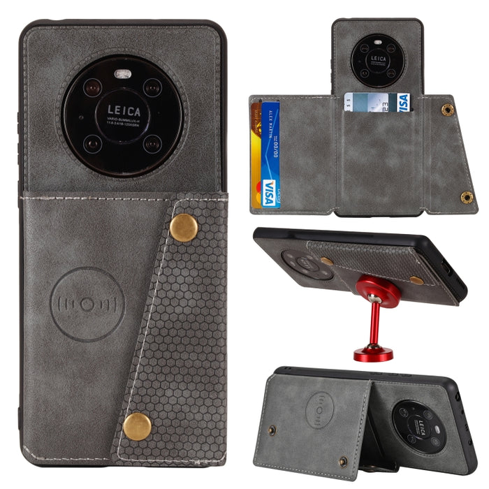Estuche protector magnético a prueba de golpes con doble hebilla PU + TPU con ranura para tarjeta y soporte, For Huawei Mate 40, For Huawei Mate 40 Pro, For Huawei Y7a, For Samsung Galaxy A02s (EU Version), For Samsung Galaxy A12                       ...