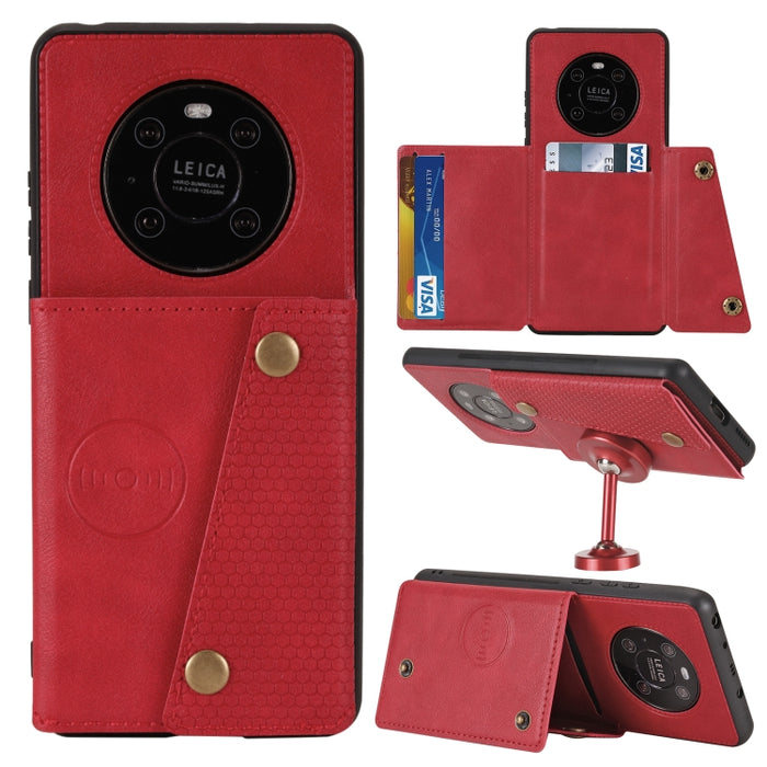Estuche protector magnético a prueba de golpes con doble hebilla PU + TPU con ranura para tarjeta y soporte, For Huawei Mate 40, For Huawei Mate 40 Pro, For Huawei Y7a, For Samsung Galaxy A02s (EU Version), For Samsung Galaxy A12                       ...