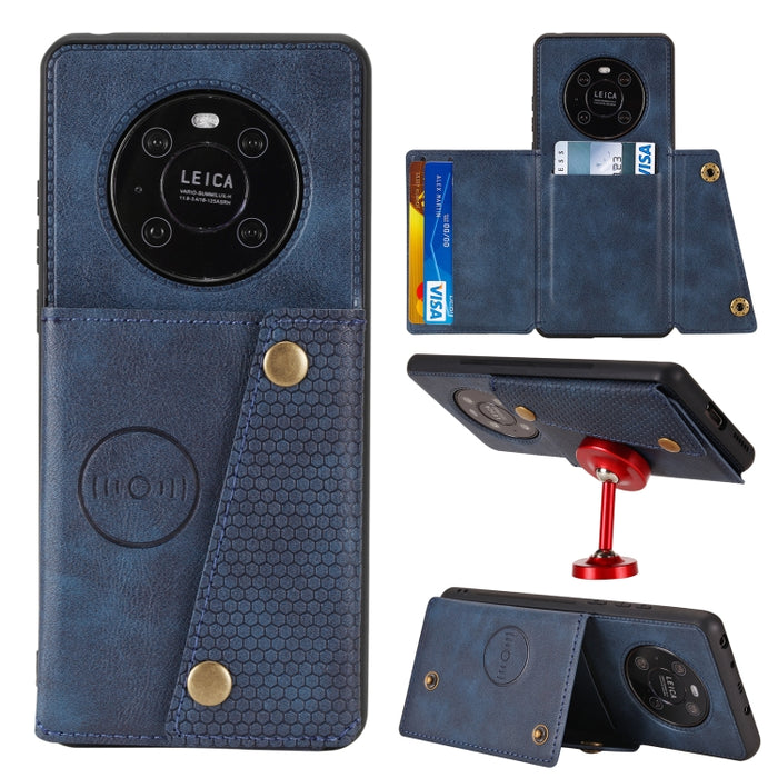 Estuche protector magnético a prueba de golpes con doble hebilla PU + TPU con ranura para tarjeta y soporte, For Huawei Mate 40, For Huawei Mate 40 Pro, For Huawei Y7a, For Samsung Galaxy A02s (EU Version), For Samsung Galaxy A12                       ...