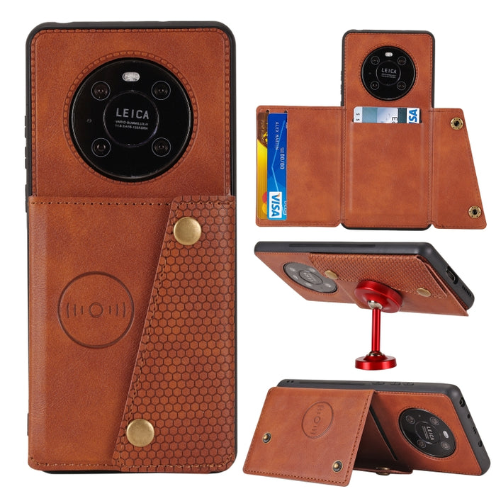 Estuche protector magnético a prueba de golpes con doble hebilla PU + TPU con ranura para tarjeta y soporte, For Huawei Mate 40, For Huawei Mate 40 Pro, For Huawei Y7a, For Samsung Galaxy A02s (EU Version), For Samsung Galaxy A12                       ...