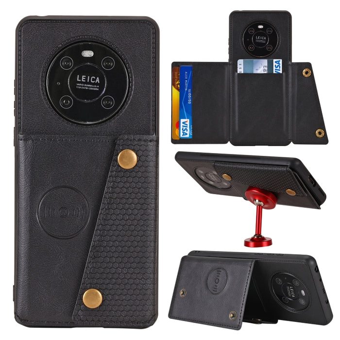 Estuche protector magnético a prueba de golpes con doble hebilla PU + TPU con ranura para tarjeta y soporte, For Huawei Mate 40, For Huawei Mate 40 Pro, For Huawei Y7a, For Samsung Galaxy A02s (EU Version), For Samsung Galaxy A12                       ...