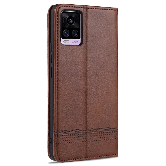 Estuche de cuero con tapa horizontal y textura de becerro magnético ZNS con ranuras para tarjetas y soporte y billetera, For vivo V20 Pro / S7, For Xiaomi Mi Note 10 Lite