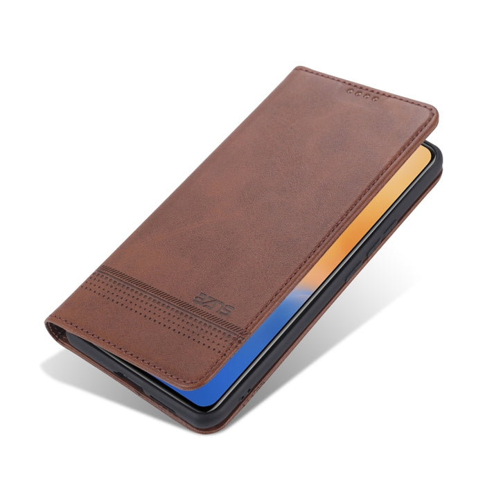 Estuche de cuero con tapa horizontal y textura de becerro magnético ZNS con ranuras para tarjetas y soporte y billetera, For vivo V20 Pro / S7, For Xiaomi Mi Note 10 Lite