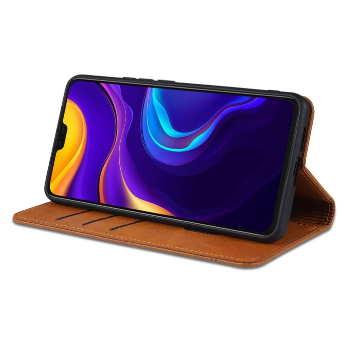 Estuche de cuero con tapa horizontal y textura de becerro magnético ZNS con ranuras para tarjetas y soporte y billetera, For vivo V20 Pro / S7, For Xiaomi Mi Note 10 Lite