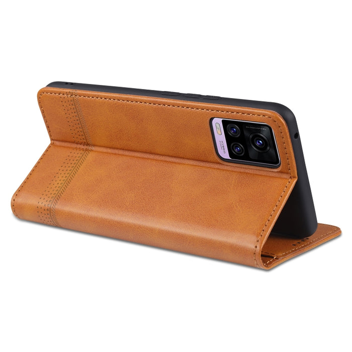 Estuche de cuero con tapa horizontal y textura de becerro magnético ZNS con ranuras para tarjetas y soporte y billetera, For vivo V20 Pro / S7, For Xiaomi Mi Note 10 Lite
