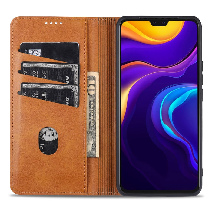 Estuche de cuero con tapa horizontal y textura de becerro magnético ZNS con ranuras para tarjetas y soporte y billetera, For vivo V20 Pro / S7, For Xiaomi Mi Note 10 Lite