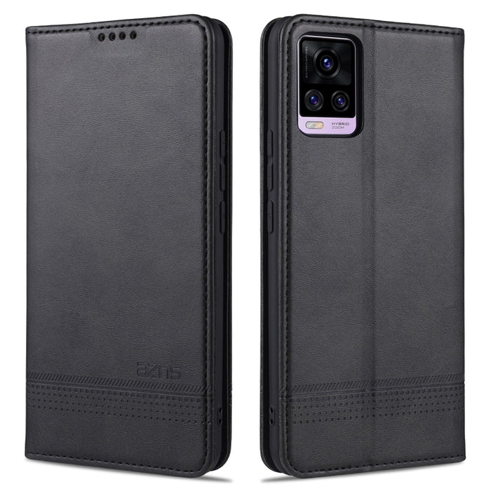 Estuche de cuero con tapa horizontal y textura de becerro magnético ZNS con ranuras para tarjetas y soporte y billetera, For vivo V20 Pro / S7, For Xiaomi Mi Note 10 Lite
