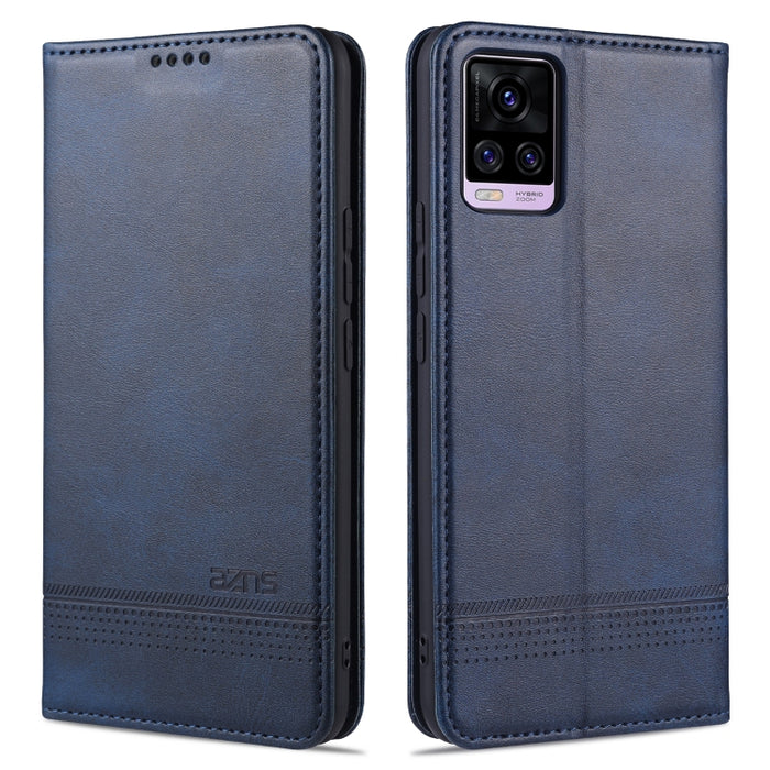 Estuche de cuero con tapa horizontal y textura de becerro magnético ZNS con ranuras para tarjetas y soporte y billetera, For vivo V20 Pro / S7, For Xiaomi Mi Note 10 Lite