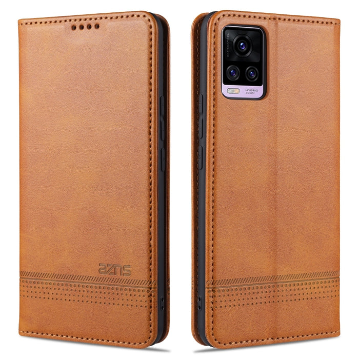 Estuche de cuero con tapa horizontal y textura de becerro magnético ZNS con ranuras para tarjetas y soporte y billetera, For vivo V20 Pro / S7, For Xiaomi Mi Note 10 Lite