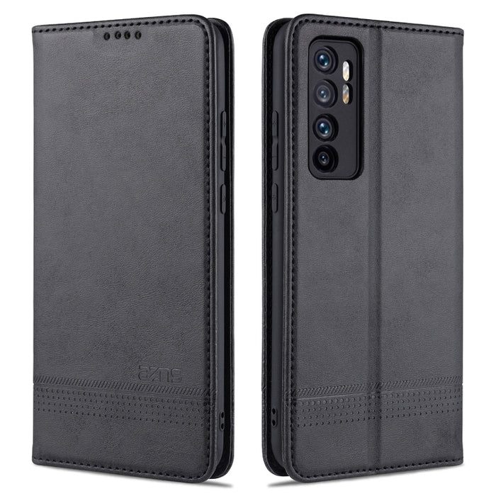 Estuche de cuero con tapa horizontal y textura de becerro magnético ZNS con ranuras para tarjetas y soporte y billetera, For vivo V20 Pro / S7, For Xiaomi Mi Note 10 Lite