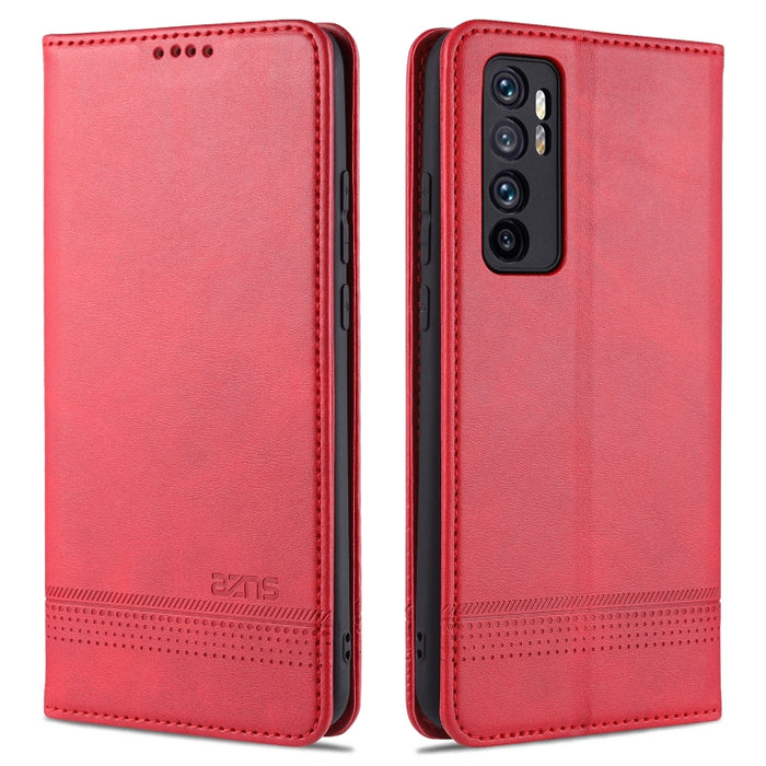 Estuche de cuero con tapa horizontal y textura de becerro magnético ZNS con ranuras para tarjetas y soporte y billetera, For vivo V20 Pro / S7, For Xiaomi Mi Note 10 Lite