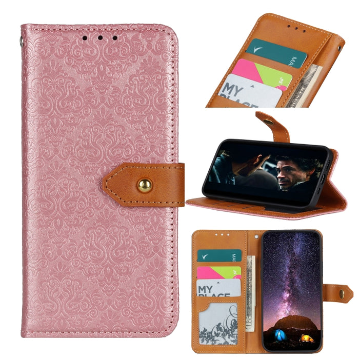 Estuche de cuero de PU con tapa horizontal y hebilla de cobre en relieve floral europeo con soporte y ranuras para tarjetas y billetera y marco de fotos, For Xiaomi Mi 10 Lite 5G, For Xiaomi Mi 10T Lite 5G, For Sony Xperia L4, For Xiaomi Mi 10T & 10T P...