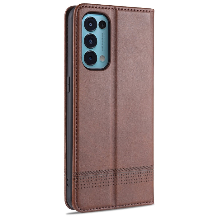 AZNS Estuche de cuero con tapa horizontal con textura de becerro magnético con ranuras para tarjetas y soporte y billetera, For Oppo Reno5 5G, For Oppo Reno5 Pro 5G, For Xiaomi Redmi Note 9 5G