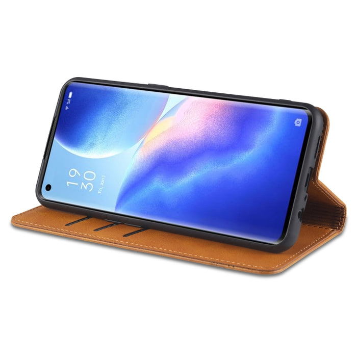 AZNS Estuche de cuero con tapa horizontal con textura de becerro magnético con ranuras para tarjetas y soporte y billetera, For Oppo Reno5 5G, For Oppo Reno5 Pro 5G, For Xiaomi Redmi Note 9 5G