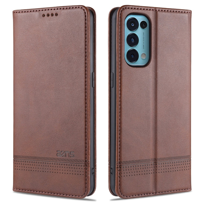 AZNS Estuche de cuero con tapa horizontal con textura de becerro magnético con ranuras para tarjetas y soporte y billetera, For Oppo Reno5 5G, For Oppo Reno5 Pro 5G, For Xiaomi Redmi Note 9 5G