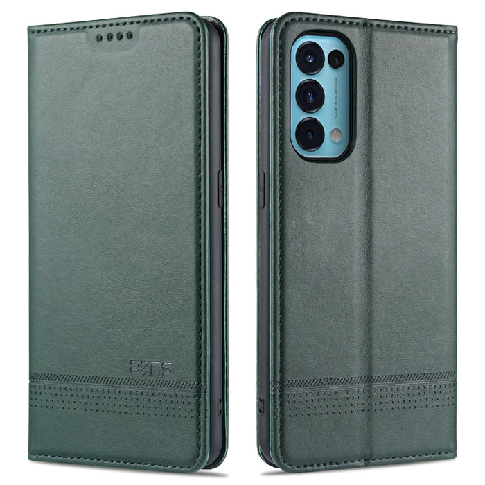AZNS Estuche de cuero con tapa horizontal con textura de becerro magnético con ranuras para tarjetas y soporte y billetera, For Oppo Reno5 5G, For Oppo Reno5 Pro 5G, For Xiaomi Redmi Note 9 5G