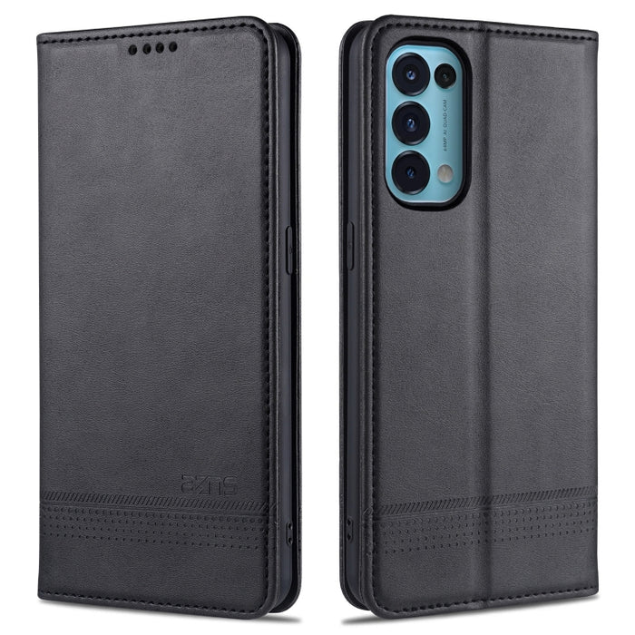 AZNS Estuche de cuero con tapa horizontal con textura de becerro magnético con ranuras para tarjetas y soporte y billetera, For Oppo Reno5 5G, For Oppo Reno5 Pro 5G, For Xiaomi Redmi Note 9 5G