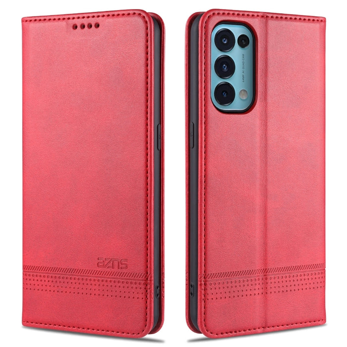 AZNS Estuche de cuero con tapa horizontal con textura de becerro magnético con ranuras para tarjetas y soporte y billetera, For Oppo Reno5 5G, For Oppo Reno5 Pro 5G, For Xiaomi Redmi Note 9 5G