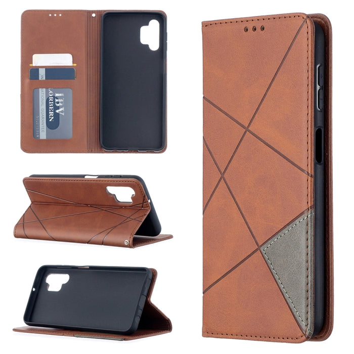 Estuche de cuero con tapa horizontal magnética invisible prismática con soporte y ranuras para tarjetas y marco de fotos, For Samsung Galaxy A32 5G, For Samsung Galaxy A52 5G, For Samsung Galaxy A72 5G, For Xiaomi Poco M3