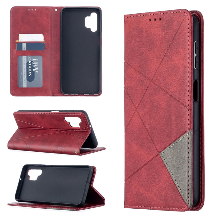 Estuche de cuero con tapa horizontal magnética invisible prismática con soporte y ranuras para tarjetas y marco de fotos, For Samsung Galaxy A32 5G, For Samsung Galaxy A52 5G, For Samsung Galaxy A72 5G, For Xiaomi Poco M3