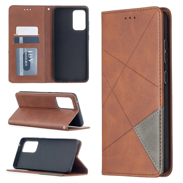 Estuche de cuero con tapa horizontal magnética invisible prismática con soporte y ranuras para tarjetas y marco de fotos, For Samsung Galaxy A32 5G, For Samsung Galaxy A52 5G, For Samsung Galaxy A72 5G, For Xiaomi Poco M3