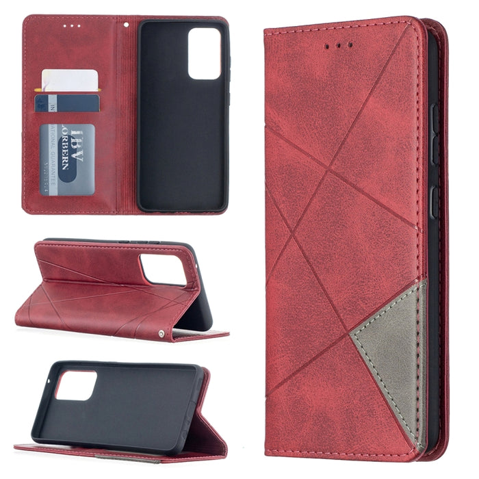 Estuche de cuero con tapa horizontal magnética invisible prismática con soporte y ranuras para tarjetas y marco de fotos, For Samsung Galaxy A32 5G, For Samsung Galaxy A52 5G, For Samsung Galaxy A72 5G, For Xiaomi Poco M3