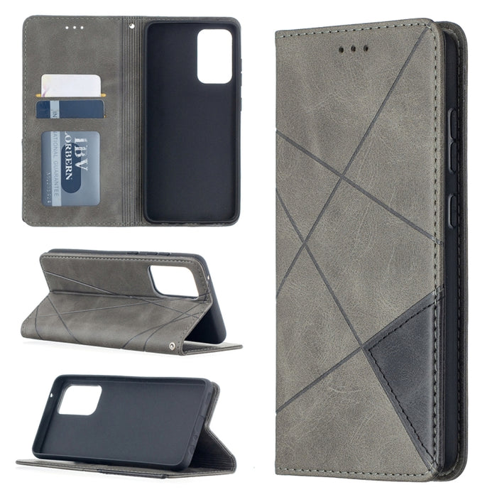 Estuche de cuero con tapa horizontal magnética invisible prismática con soporte y ranuras para tarjetas y marco de fotos, For Samsung Galaxy A32 5G, For Samsung Galaxy A52 5G, For Samsung Galaxy A72 5G, For Xiaomi Poco M3