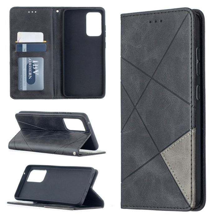 Estuche de cuero con tapa horizontal magnética invisible prismática con soporte y ranuras para tarjetas y marco de fotos, For Samsung Galaxy A32 5G, For Samsung Galaxy A52 5G, For Samsung Galaxy A72 5G, For Xiaomi Poco M3