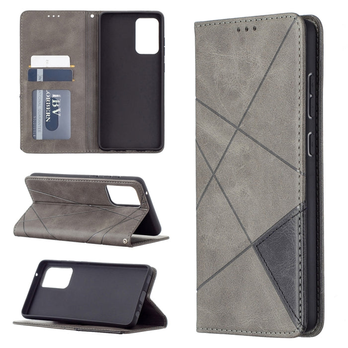 Estuche de cuero con tapa horizontal magnética invisible prismática con soporte y ranuras para tarjetas y marco de fotos, For Samsung Galaxy A32 5G, For Samsung Galaxy A52 5G, For Samsung Galaxy A72 5G, For Xiaomi Poco M3