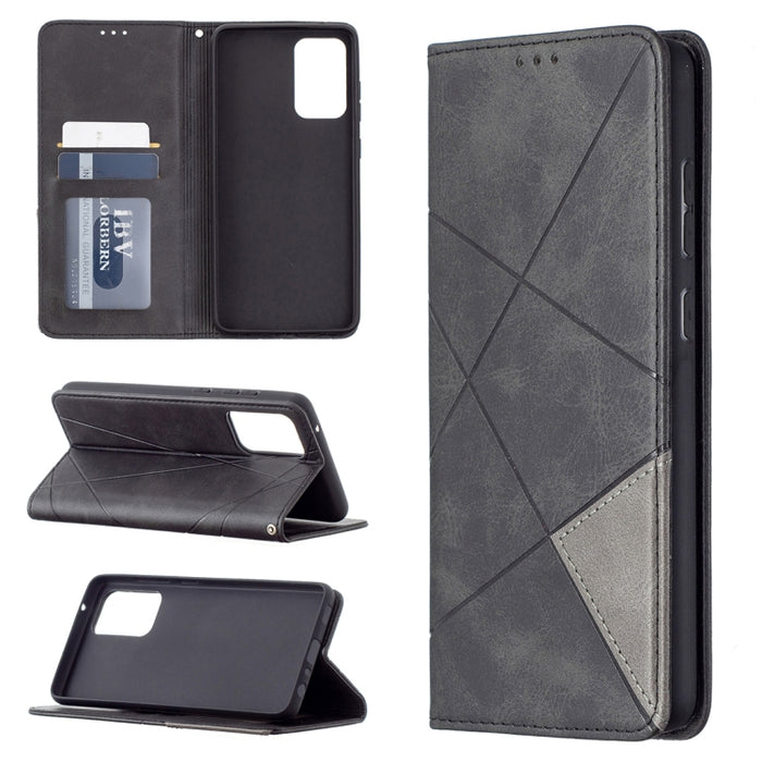 Estuche de cuero con tapa horizontal magnética invisible prismática con soporte y ranuras para tarjetas y marco de fotos, For Samsung Galaxy A32 5G, For Samsung Galaxy A52 5G, For Samsung Galaxy A72 5G, For Xiaomi Poco M3