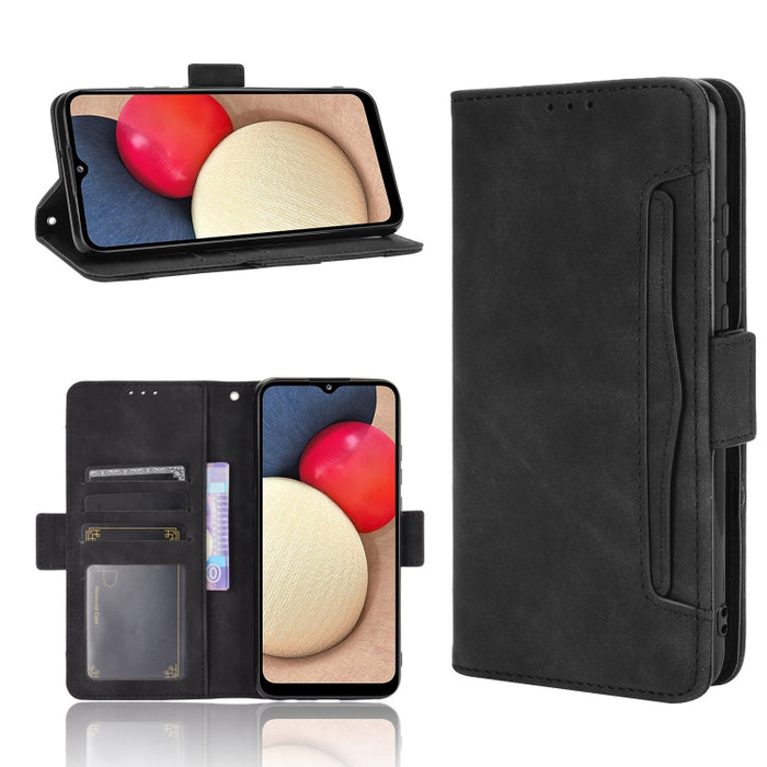 Estuche de cuero con tapa horizontal con patrón de piel de becerro con soporte y ranuras para tarjetas y marco de fotos, For Samsung Galaxy A02s, For Samsung Galaxy A52 5G, For Samsung Galaxy A72 5G / 4G, For Samsung Galaxy S21+ 5G                     ...