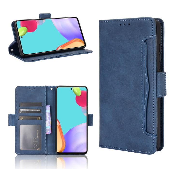 Estuche de cuero con tapa horizontal con patrón de piel de becerro con soporte y ranuras para tarjetas y marco de fotos, For Samsung Galaxy A02s, For Samsung Galaxy A52 5G, For Samsung Galaxy A72 5G / 4G, For Samsung Galaxy S21+ 5G                     ...