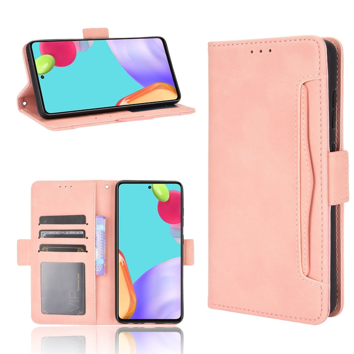 Estuche de cuero con tapa horizontal con patrón de piel de becerro con soporte y ranuras para tarjetas y marco de fotos, For Samsung Galaxy A02s, For Samsung Galaxy A52 5G, For Samsung Galaxy A72 5G / 4G, For Samsung Galaxy S21+ 5G                     ...