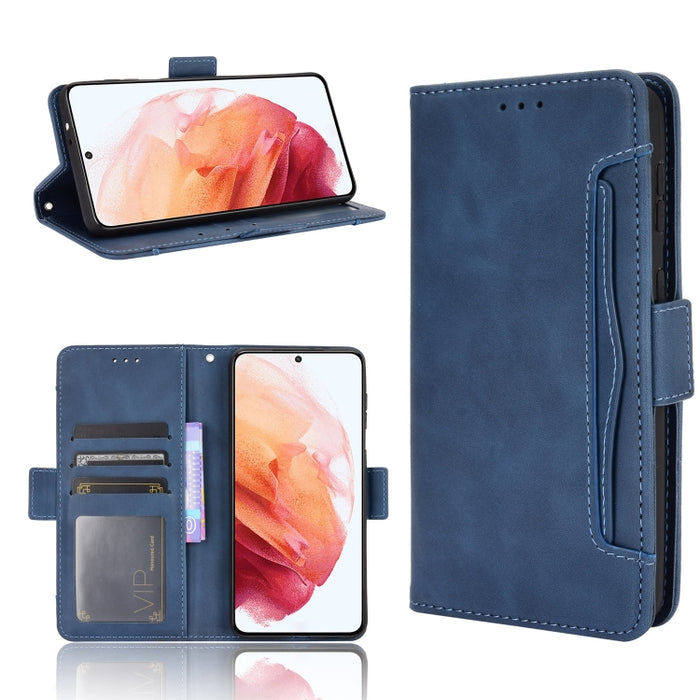 Estuche de cuero con tapa horizontal con patrón de piel de becerro con soporte y ranuras para tarjetas y marco de fotos, For Samsung Galaxy A02s, For Samsung Galaxy A52 5G, For Samsung Galaxy A72 5G / 4G, For Samsung Galaxy S21+ 5G                     ...