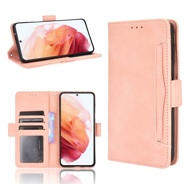 Estuche de cuero con tapa horizontal con patrón de piel de becerro con soporte y ranuras para tarjetas y marco de fotos, For Samsung Galaxy A02s, For Samsung Galaxy A52 5G, For Samsung Galaxy A72 5G / 4G, For Samsung Galaxy S21+ 5G                     ...