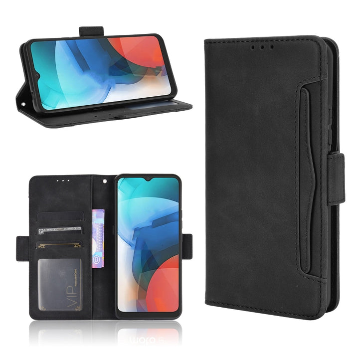 Estuche de cuero con tapa horizontal con patrón de piel de becerro con soporte y ranuras para tarjetas y marco de fotos, For Samsung Galaxy A02s, For Samsung Galaxy A52 5G, For Samsung Galaxy A72 5G / 4G, For Samsung Galaxy S21+ 5G                     ...