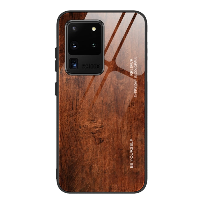 Estuche protector de vidrio de grano de madera, For Samsung Galaxy S20, For Samsung Galaxy S20 Plus, For Samsung Galaxy S20 Ultra, For Samsung Galaxy S20 FE, For Samsung Galaxy S21 5G, For Samsung Galaxy S21 Plus, For Samsung Galaxy S21 Ultra 5G       ...