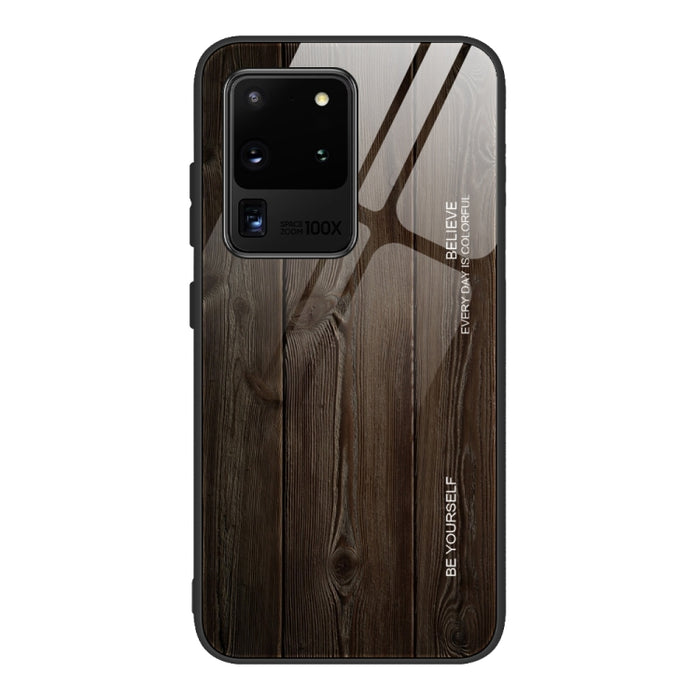Estuche protector de vidrio de grano de madera, For Samsung Galaxy S20, For Samsung Galaxy S20 Plus, For Samsung Galaxy S20 Ultra, For Samsung Galaxy S20 FE, For Samsung Galaxy S21 5G, For Samsung Galaxy S21 Plus, For Samsung Galaxy S21 Ultra 5G       ...